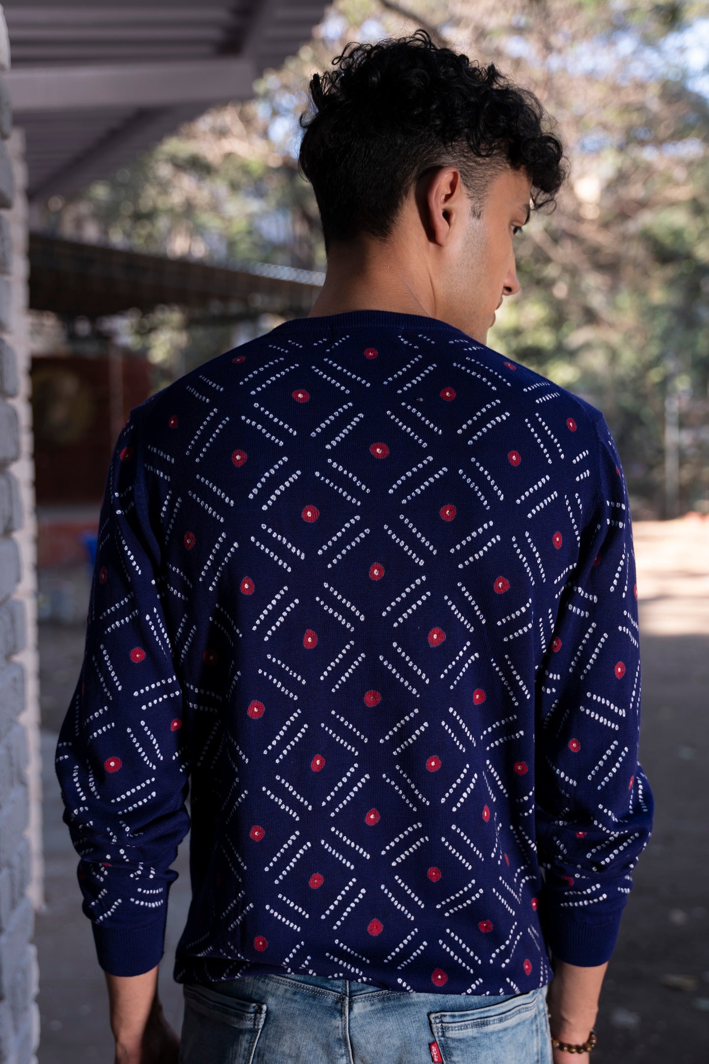 Chakri in Navy-Red Knit