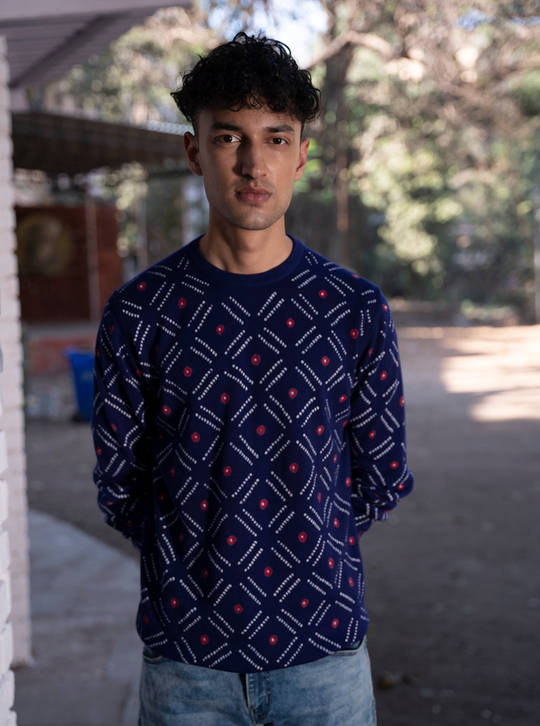 Chakri in Navy-Red Knit