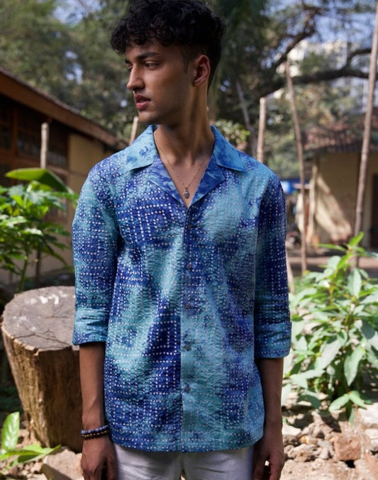 Designer Tie-Dye Cotton Shirt