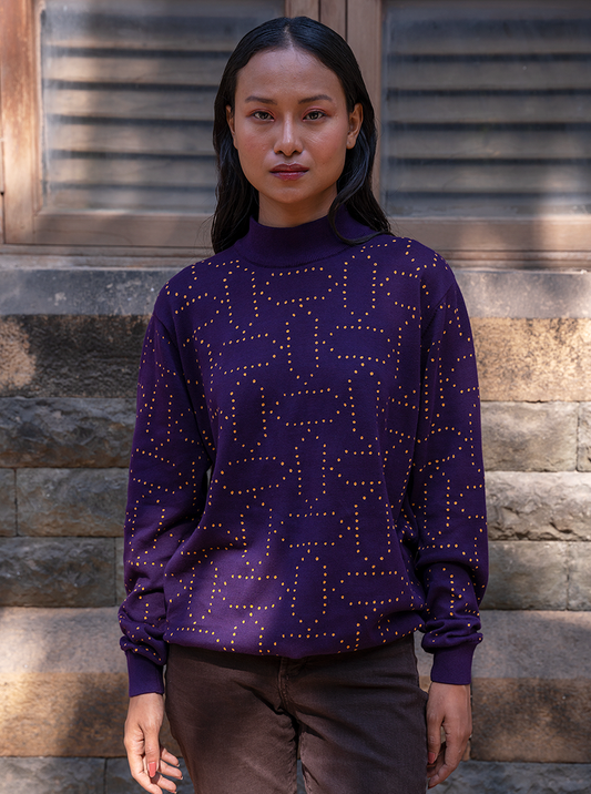 Intoh in Dark Purple Knit